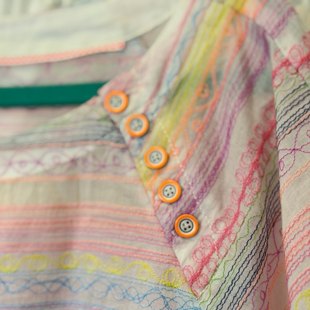 Anthropologie Letty Short Sleeve Babydoll Blouse - Size Large - Picture 5 of 9